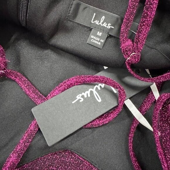 NWT Lulus Vamped Up Magenta Sparkly Sleeveless Mini Dress - Picture 6 of 8